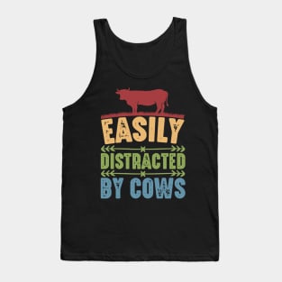 Funny Cow lover, Easily Distracted by Cows Tank Top